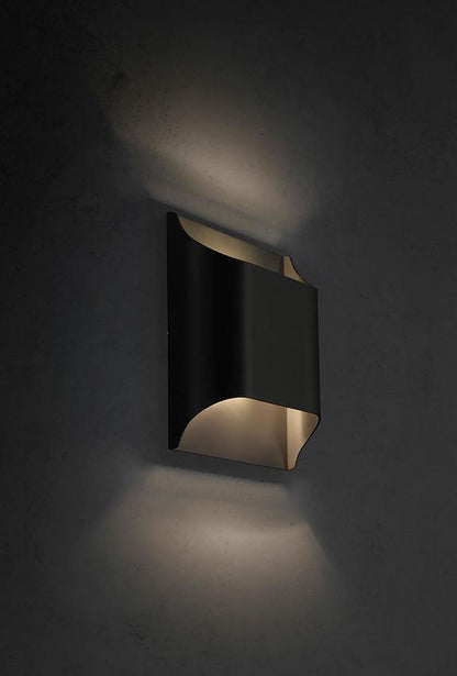 Contemporary Arc Brass LED Wall Light Fixture
