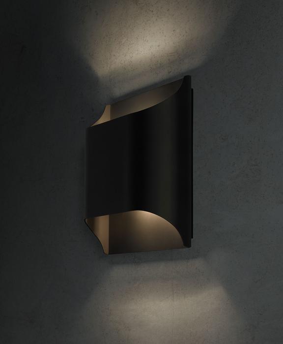 Contemporary Arc Brass LED Wall Light Fixture
