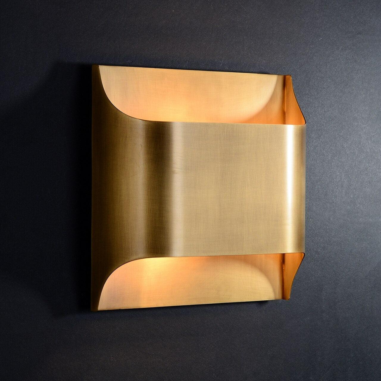 Contemporary Arc Brass LED Wall Light Fixture