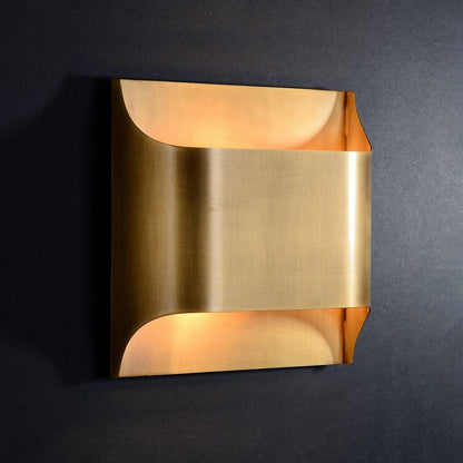 Contemporary Arc Brass LED Wall Light Fixture