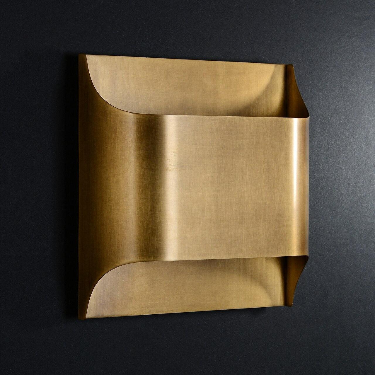 Contemporary Arc Brass LED Wall Light Fixture