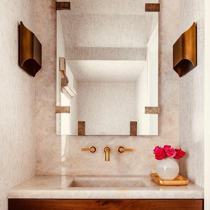 Contemporary Arc Brass LED Wall Light Fixture