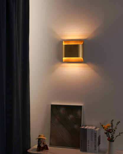 Contemporary Arc Brass LED Wall Light Fixture