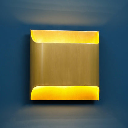 Contemporary Arc Brass LED Wall Light Fixture