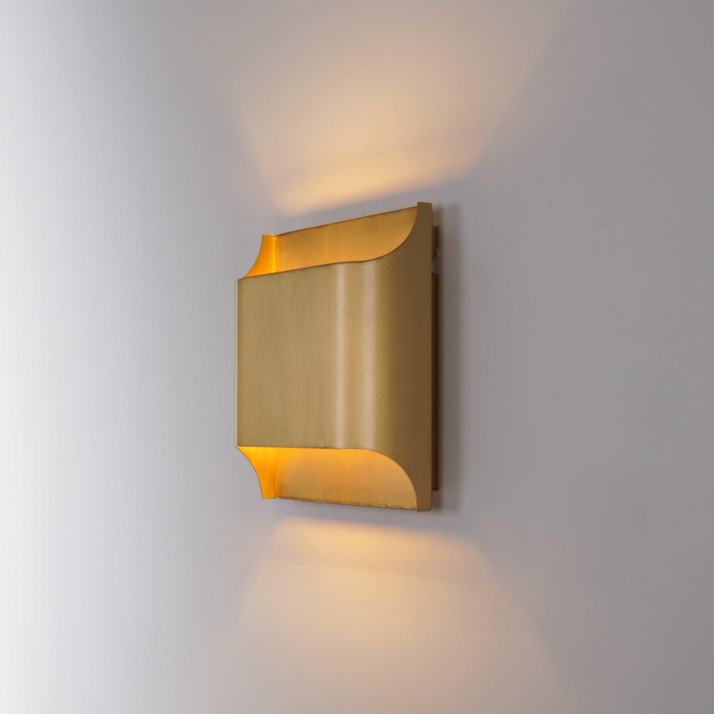 Contemporary Arc Brass LED Wall Light Fixture