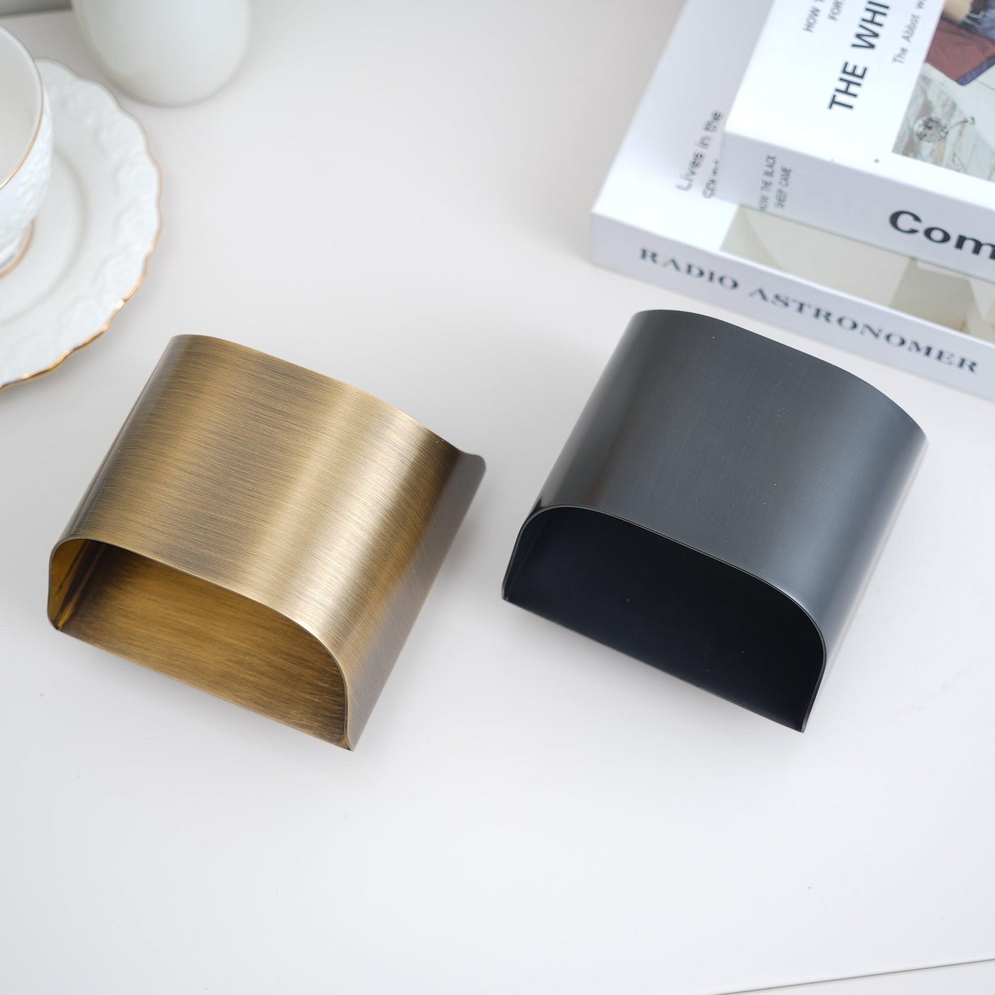 Contemporary Arc Brass LED Wall Light Fixture