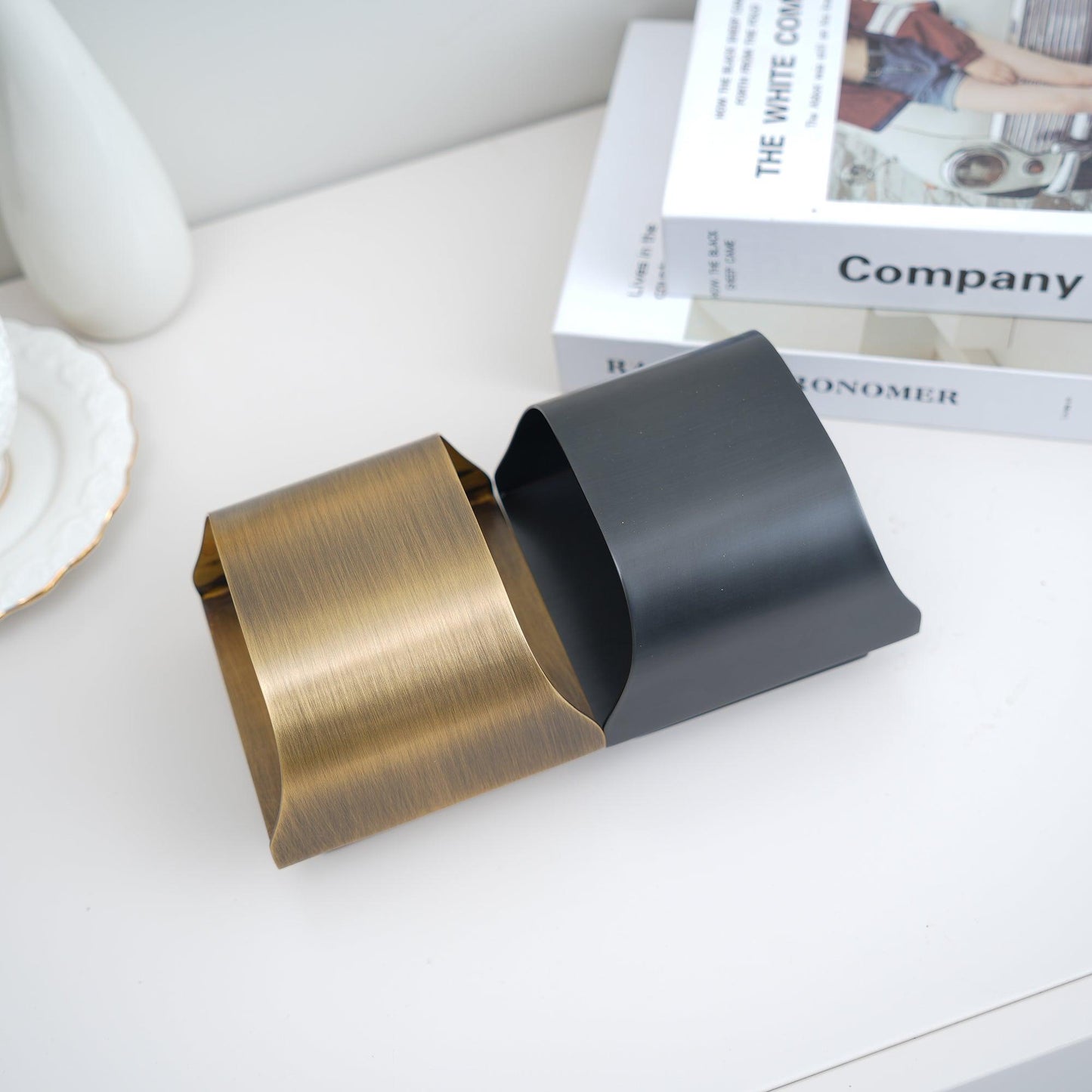 Contemporary Arc Brass LED Wall Light Fixture