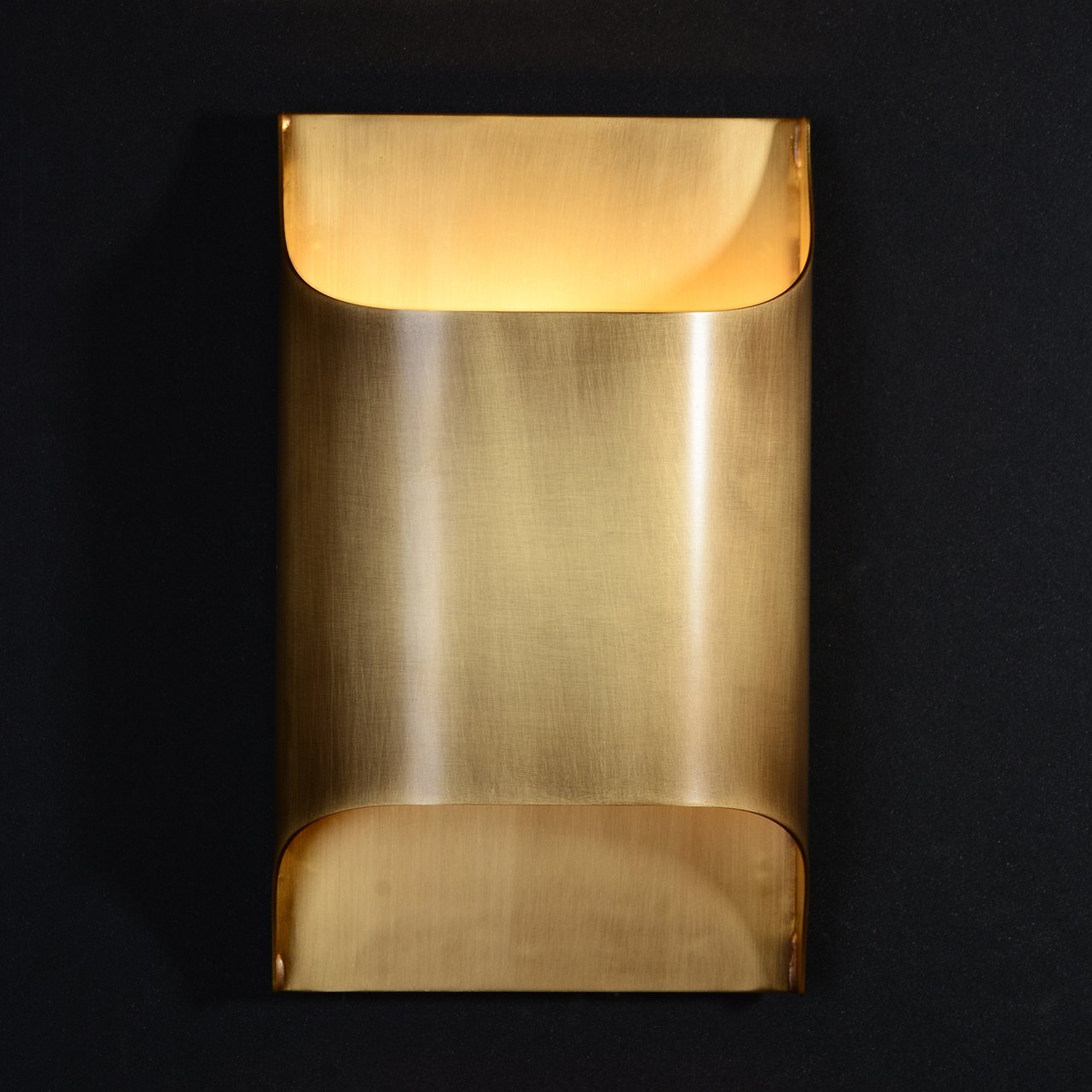 Contemporary Arc Brass LED Wall Light Fixture