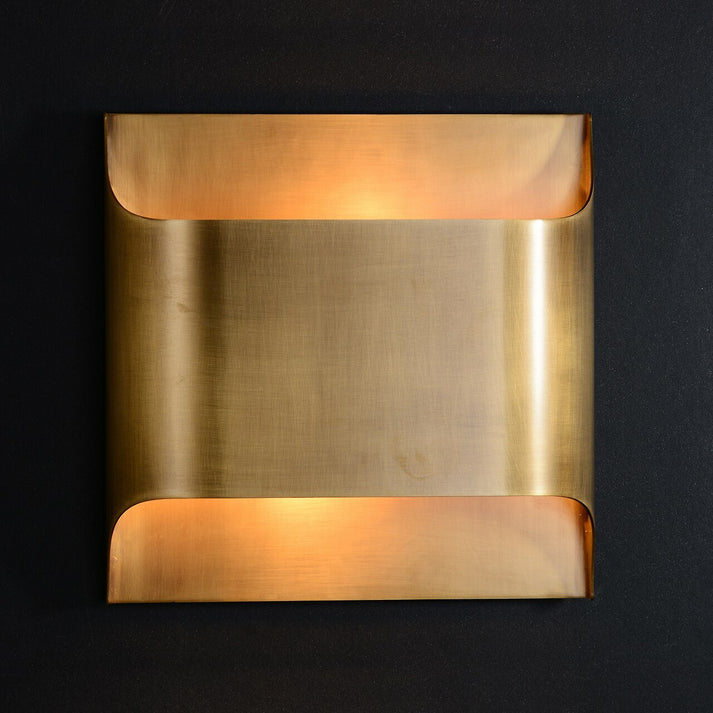 Contemporary Arc Brass LED Wall Light Fixture