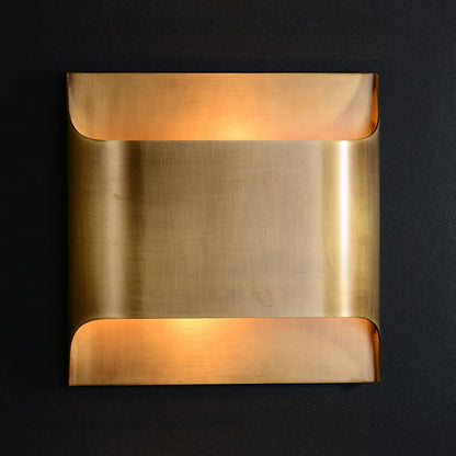 Contemporary Arc Brass LED Wall Light Fixture