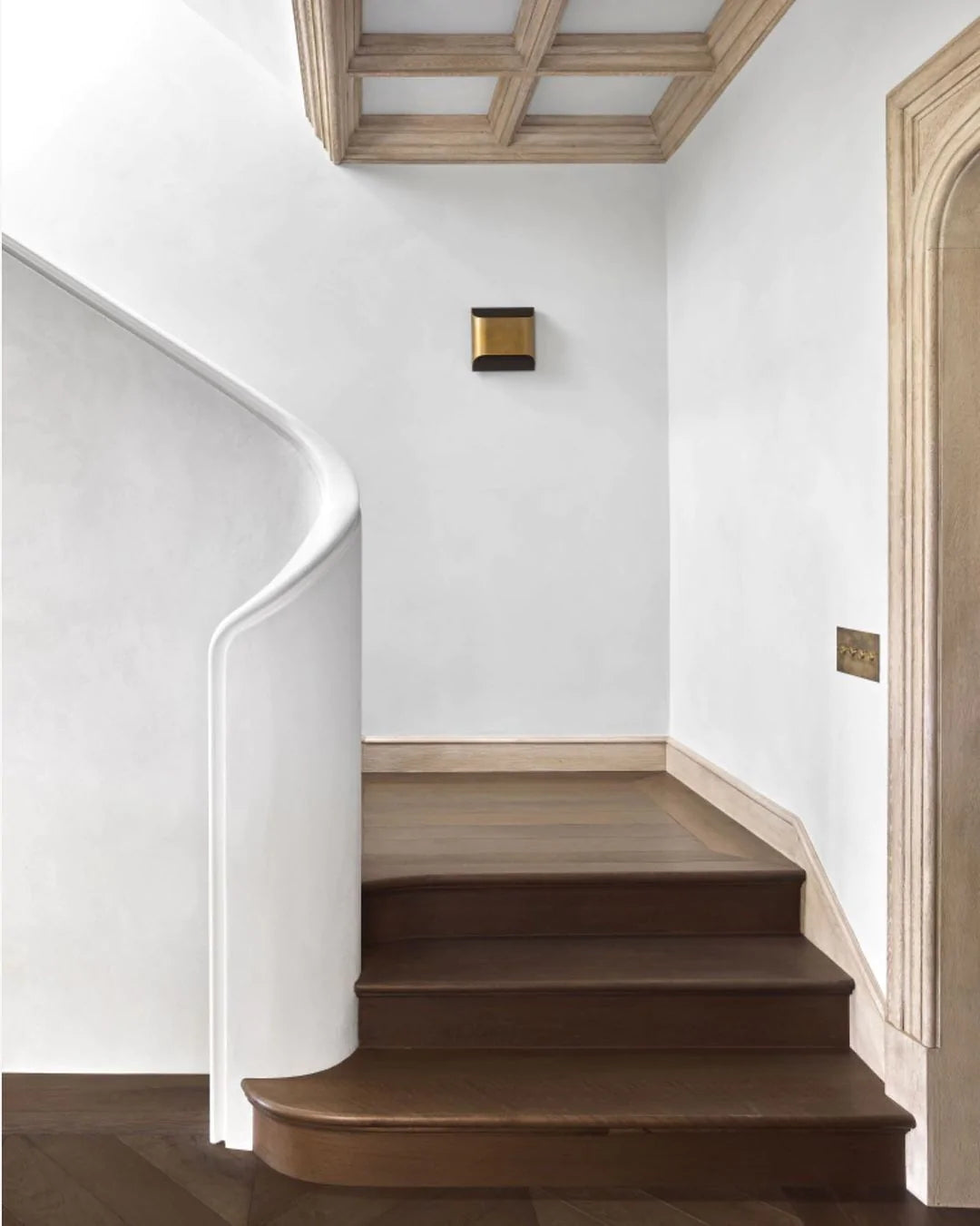 Contemporary Arc Brass LED Wall Light Fixture