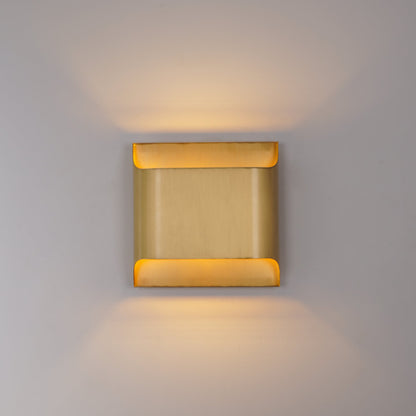 Contemporary Arc Brass LED Wall Light Fixture