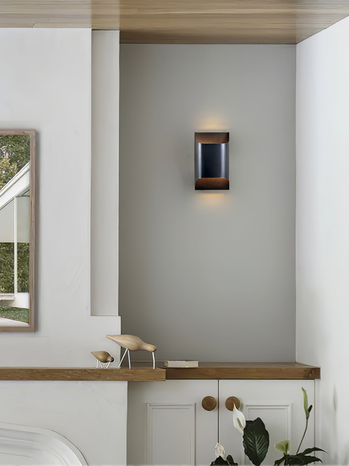 Contemporary Arc Brass LED Wall Light Fixture