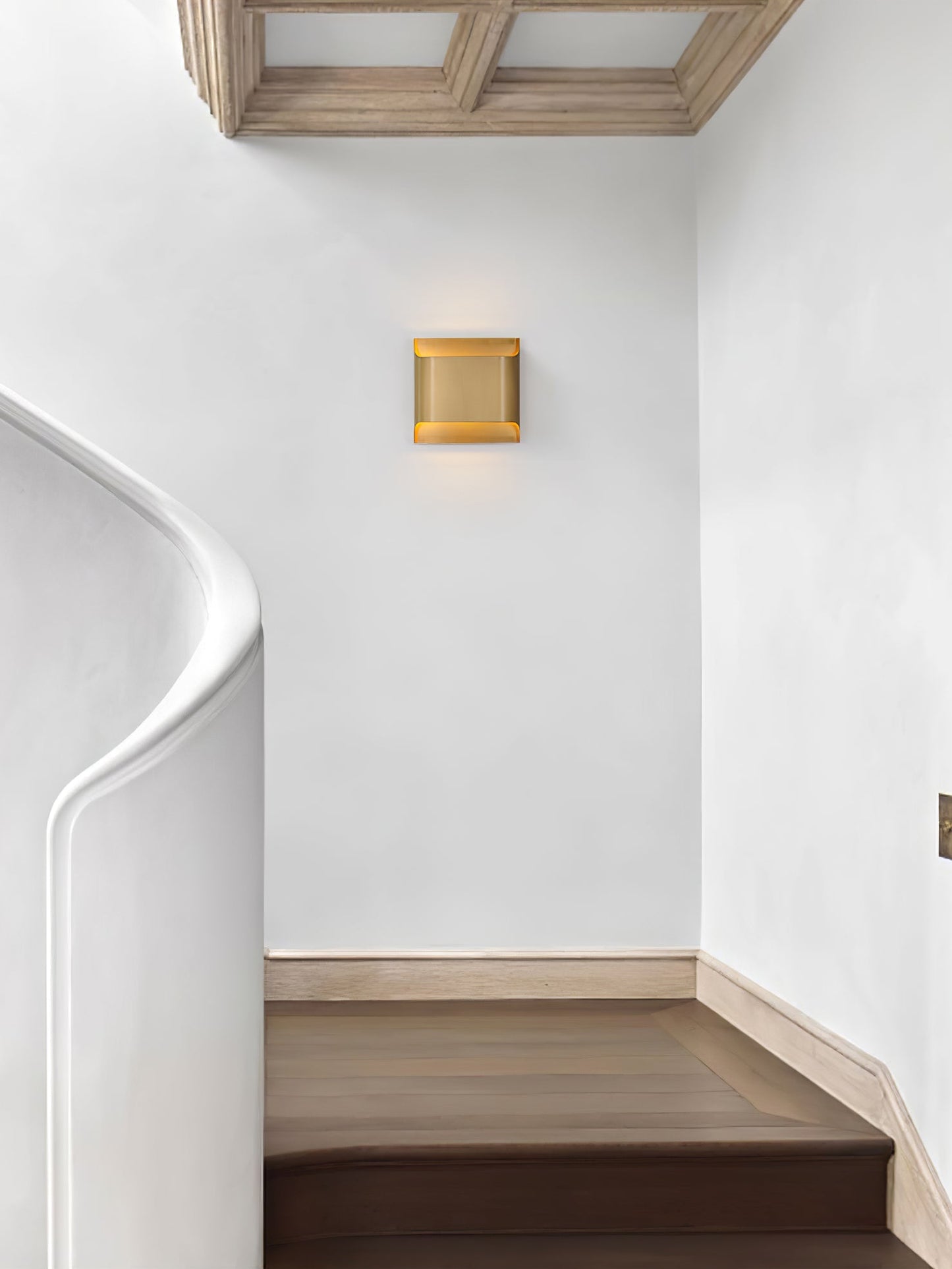 Contemporary Arc Brass LED Wall Light Fixture