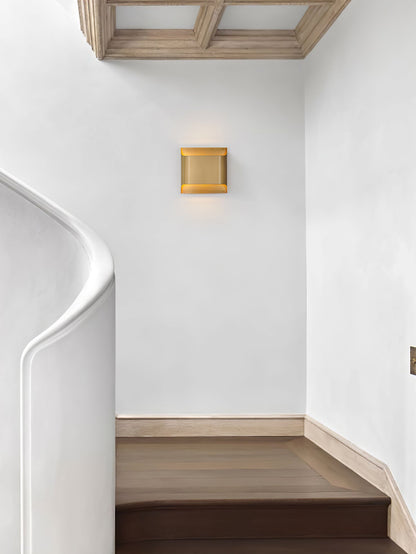 Contemporary Arc Brass LED Wall Light Fixture