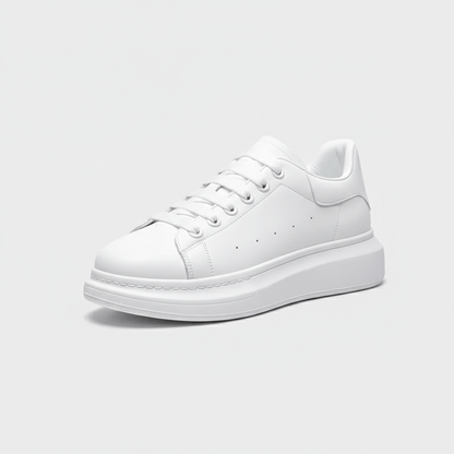 Elevated Lace Up Sneakers with Thick Sole - OutfitLondon