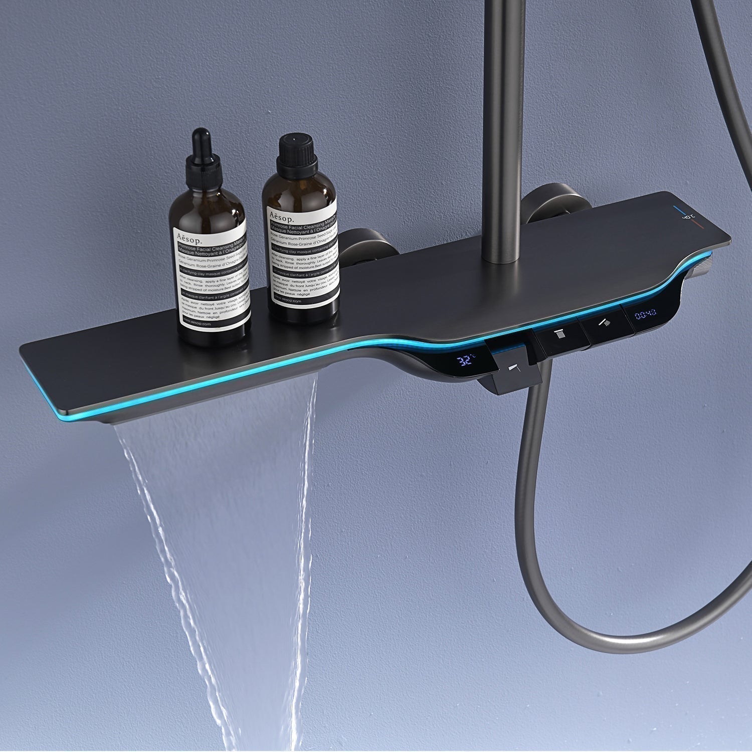 Rain Shower Head with LED Lights and Thermostat - OutfitLondon