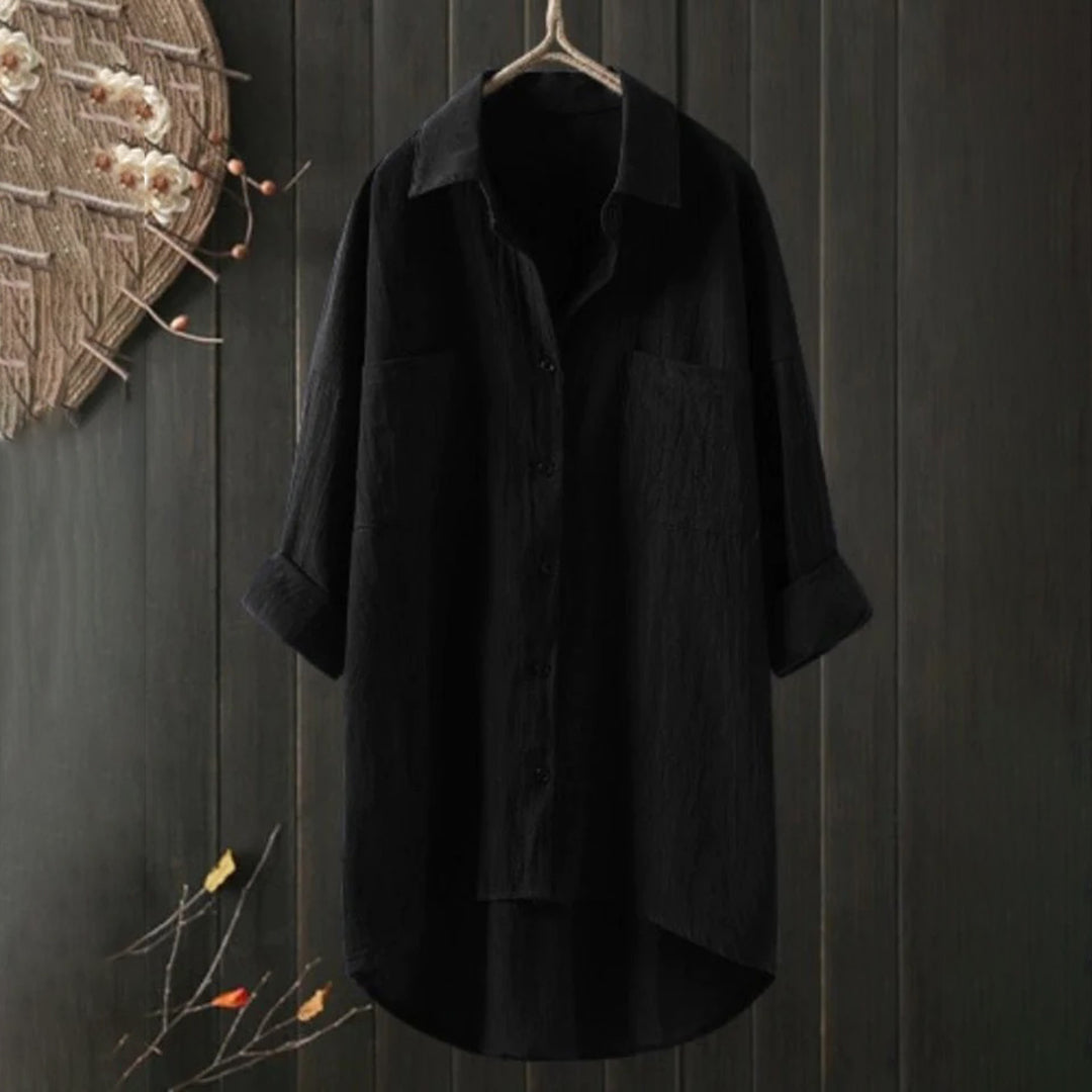 Relaxed Fit Ladies Classic Button Shirt