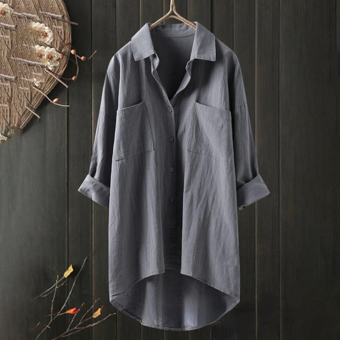 Relaxed Fit Ladies Classic Button Shirt