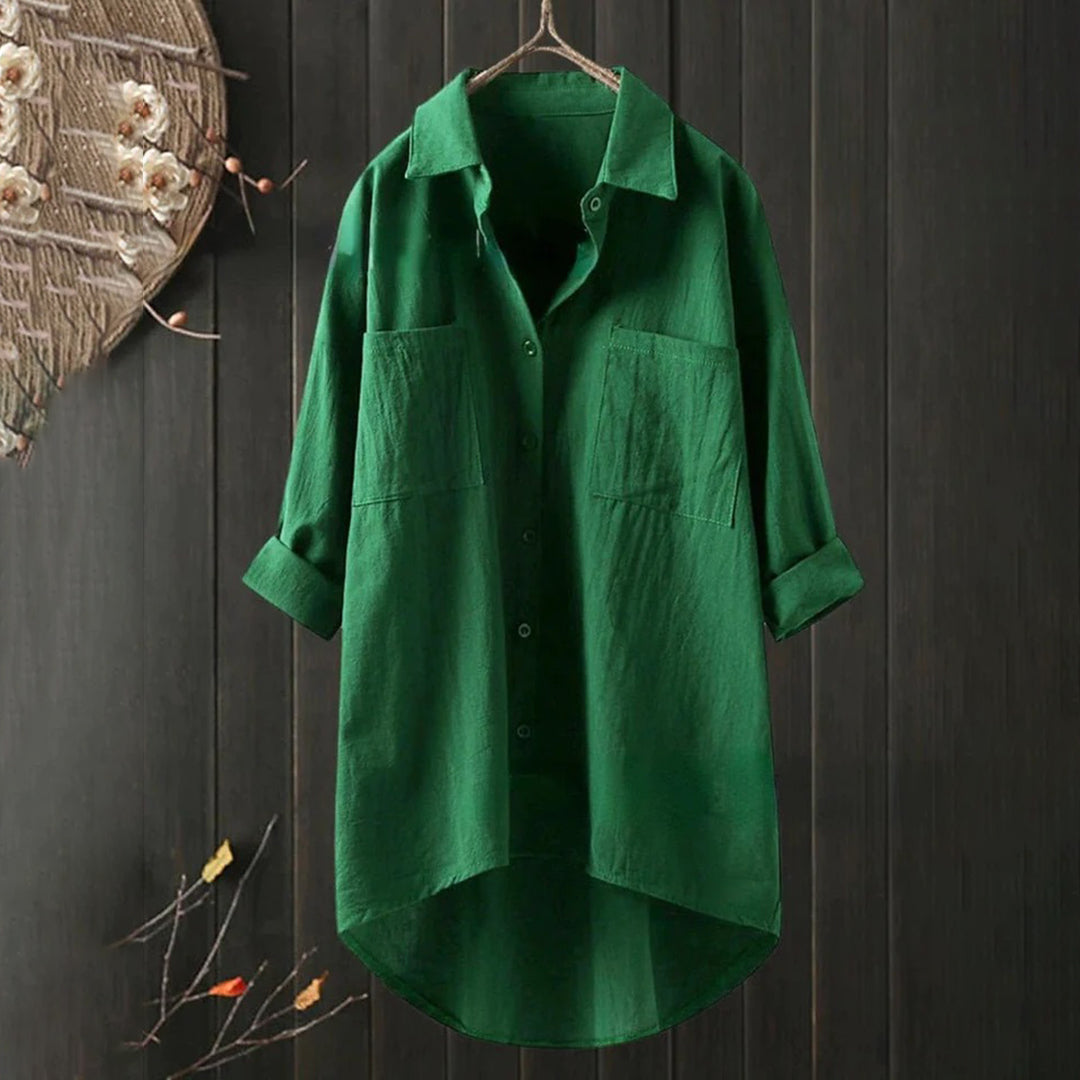 Relaxed Fit Ladies Classic Button Shirt