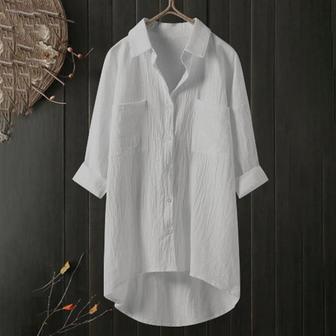 Relaxed Fit Ladies Classic Button Shirt - OutfitLondon