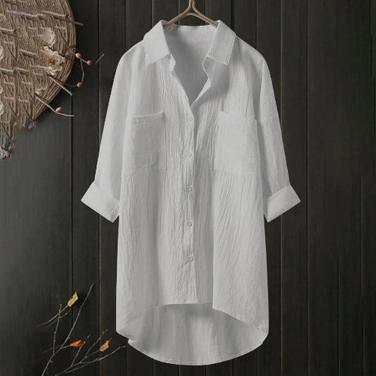 Relaxed Fit Ladies Classic Button Shirt - OutfitLondon