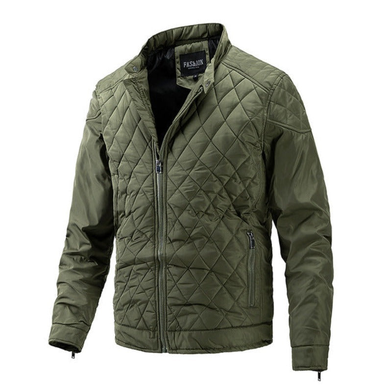 Relaxed Fit Mens Quilted Diamond Jacket