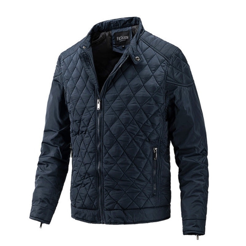 Relaxed Fit Mens Quilted Diamond Jacket - OutfitLondon