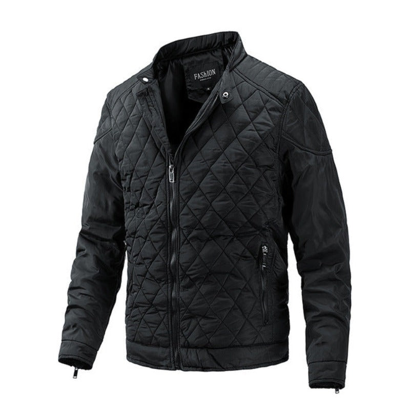 Relaxed Fit Mens Quilted Diamond Jacket