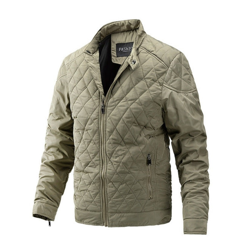 Relaxed Fit Mens Quilted Diamond Jacket