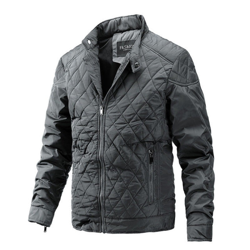 Relaxed Fit Mens Quilted Diamond Jacket
