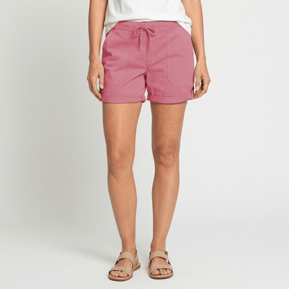 Casual Drawstring Shorts with Pockets Rolled Cuff