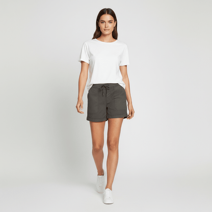 Casual Drawstring Shorts with Pockets Rolled Cuff