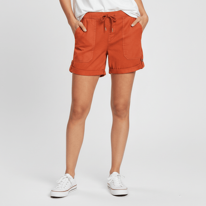 Casual Drawstring Shorts with Pockets Rolled Cuff - OutfitLondon