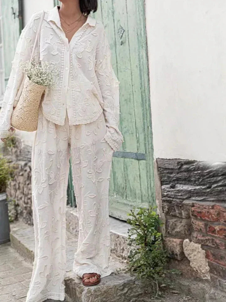 Leonie Set | Casual Long Sleeve Top And Pants Set