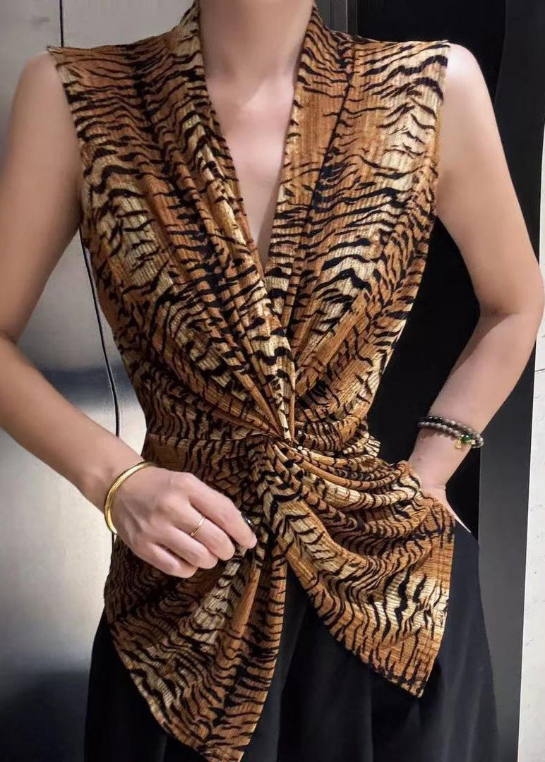 Women's Asymmetric Cotton Shirt Leopard Print Breathable - OutfitLondon