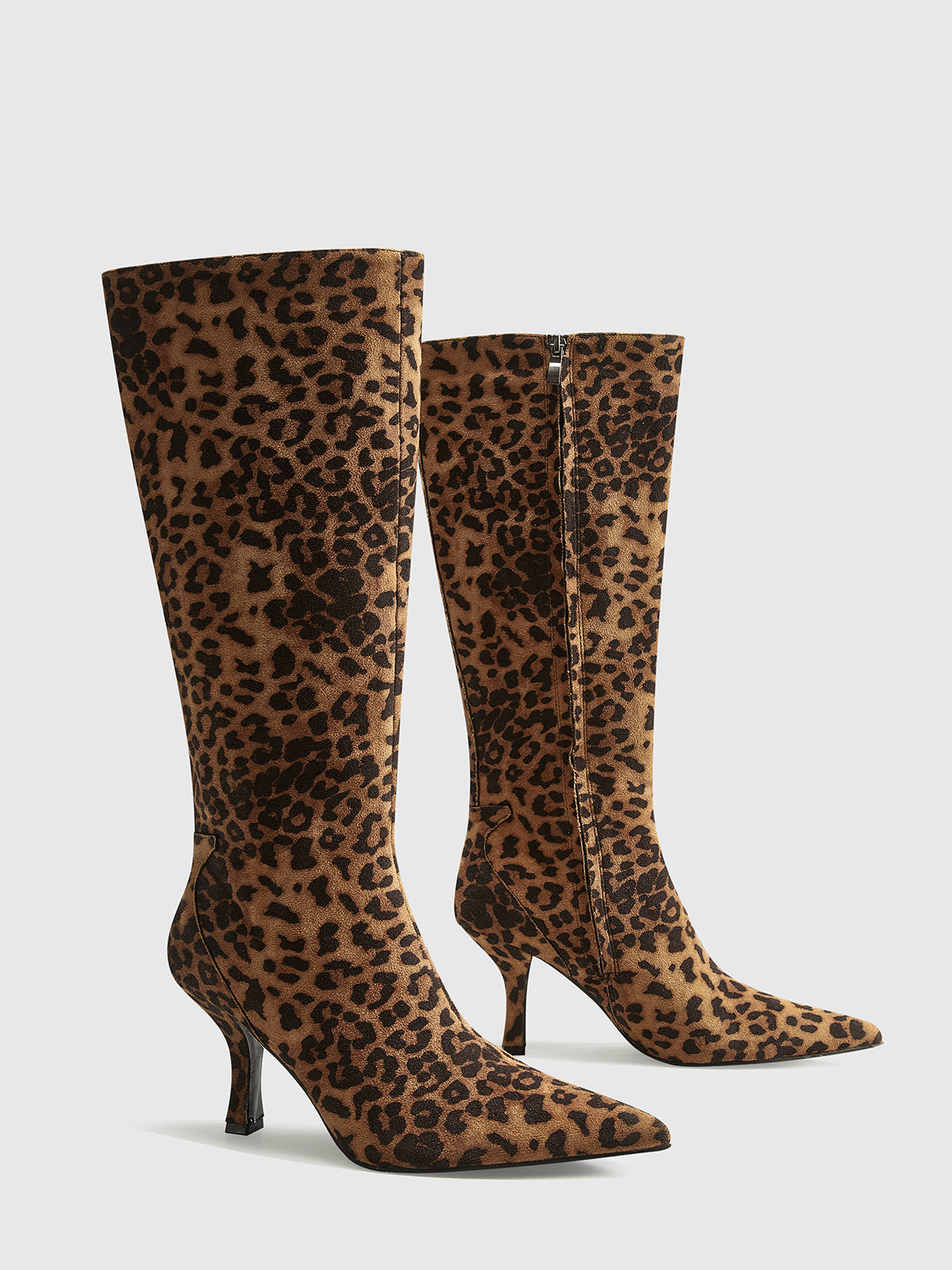 Women's Fashion Leopard Ankle Boots with Block Heel