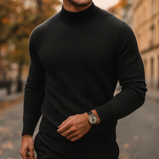 Leriano Men's Merino Wool Turtleneck Sweater - OutfitLondon