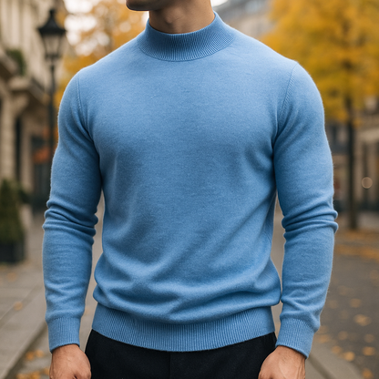 Leriano Men's Merino Wool Turtleneck Sweater