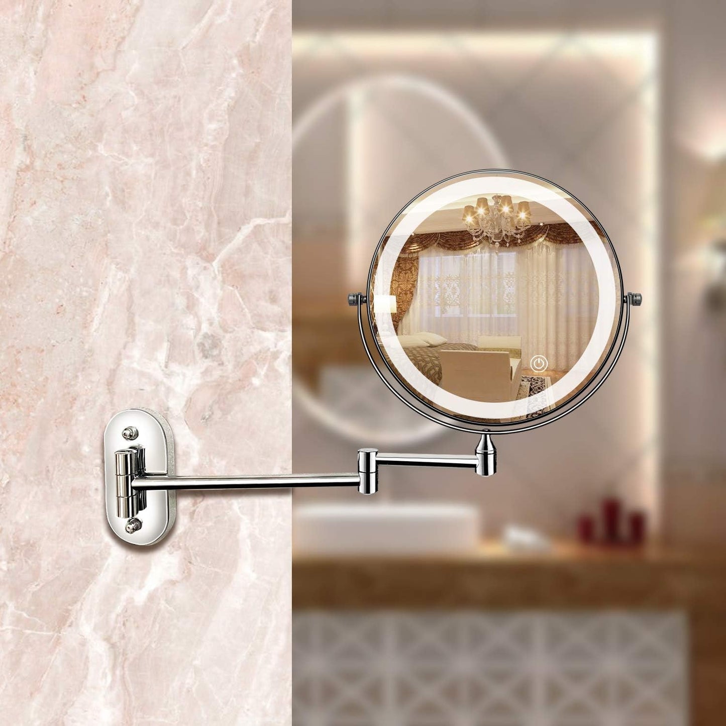 Contemporary Circular LED Lighted Vanity Mirror