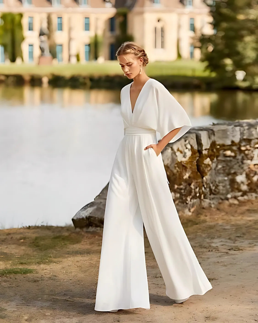 Women's Wide Leg Jumpsuit Elegant Design - OutfitLondon