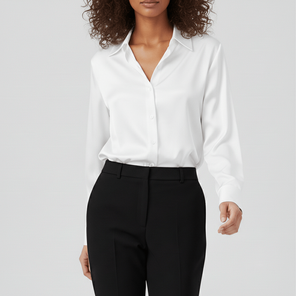 Classic Fit Long Sleeve Button Front Shirt - OutfitLondon