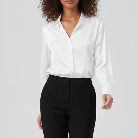 Classic Fit Long Sleeve Button Front Shirt - OutfitLondon