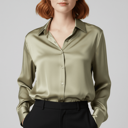 Classic Fit Long Sleeve Button Front Shirt