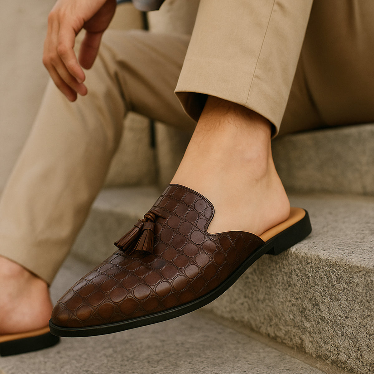 Classic Slip On Leather Loafers For Men