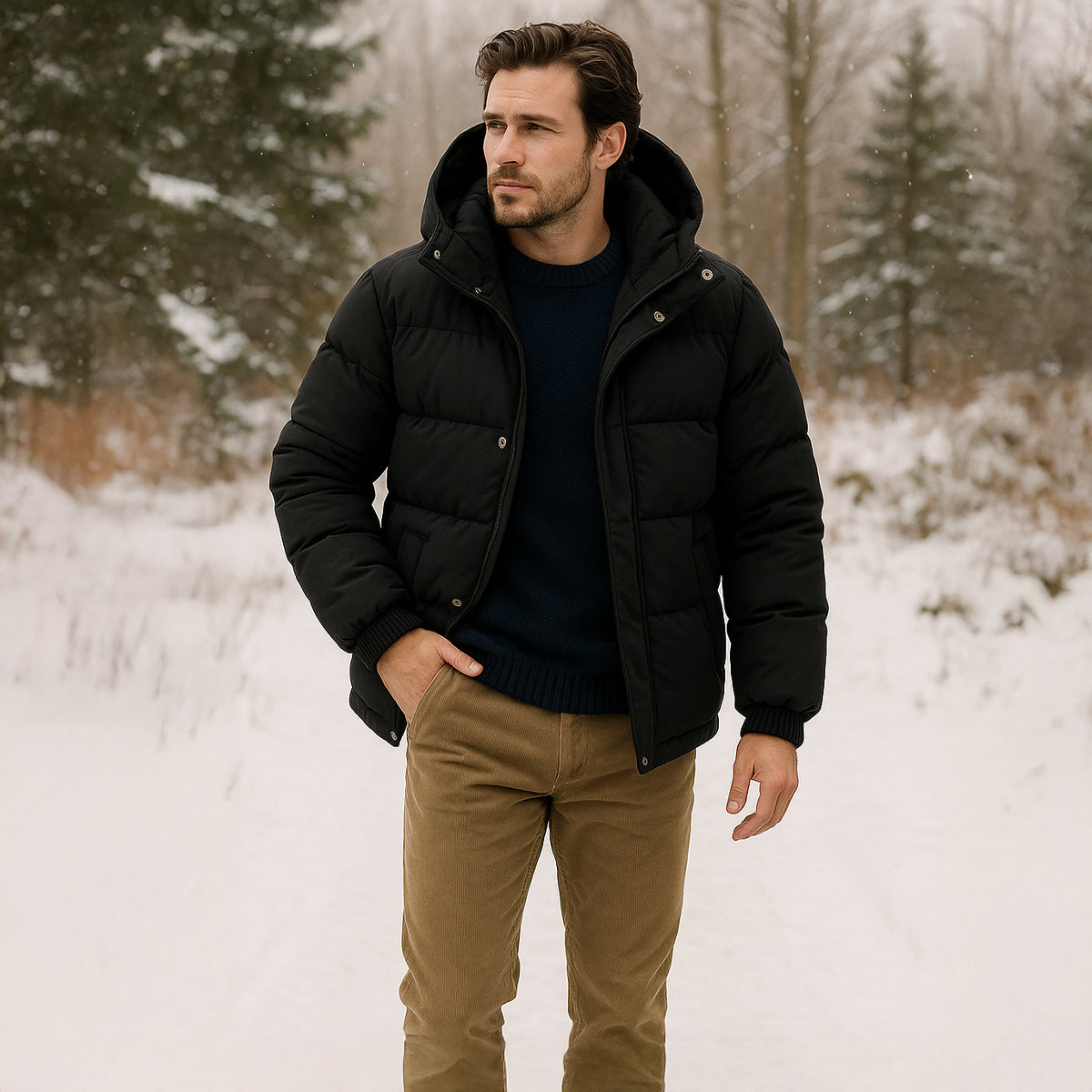 Warm Waterproof Men's Down Puffer Jacket