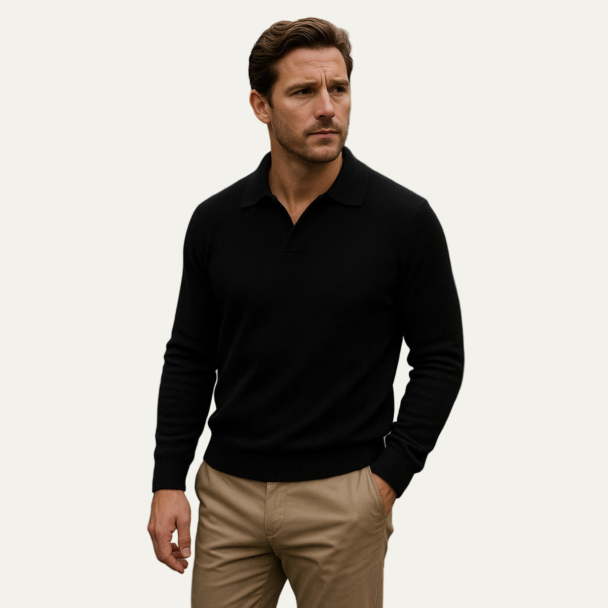 Classic Fit Polo Neck Sweater