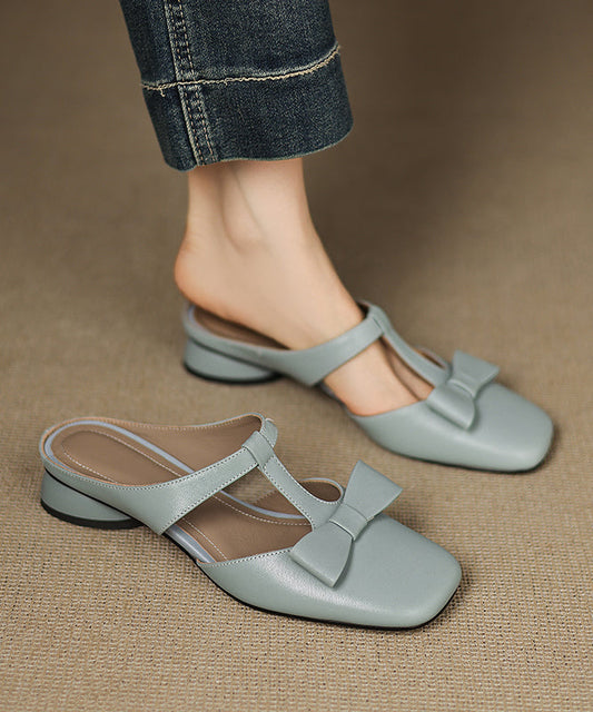 Women's Light Blue Shearling Slip On Sandals Cushioned Insole Cutout - OutfitLondon