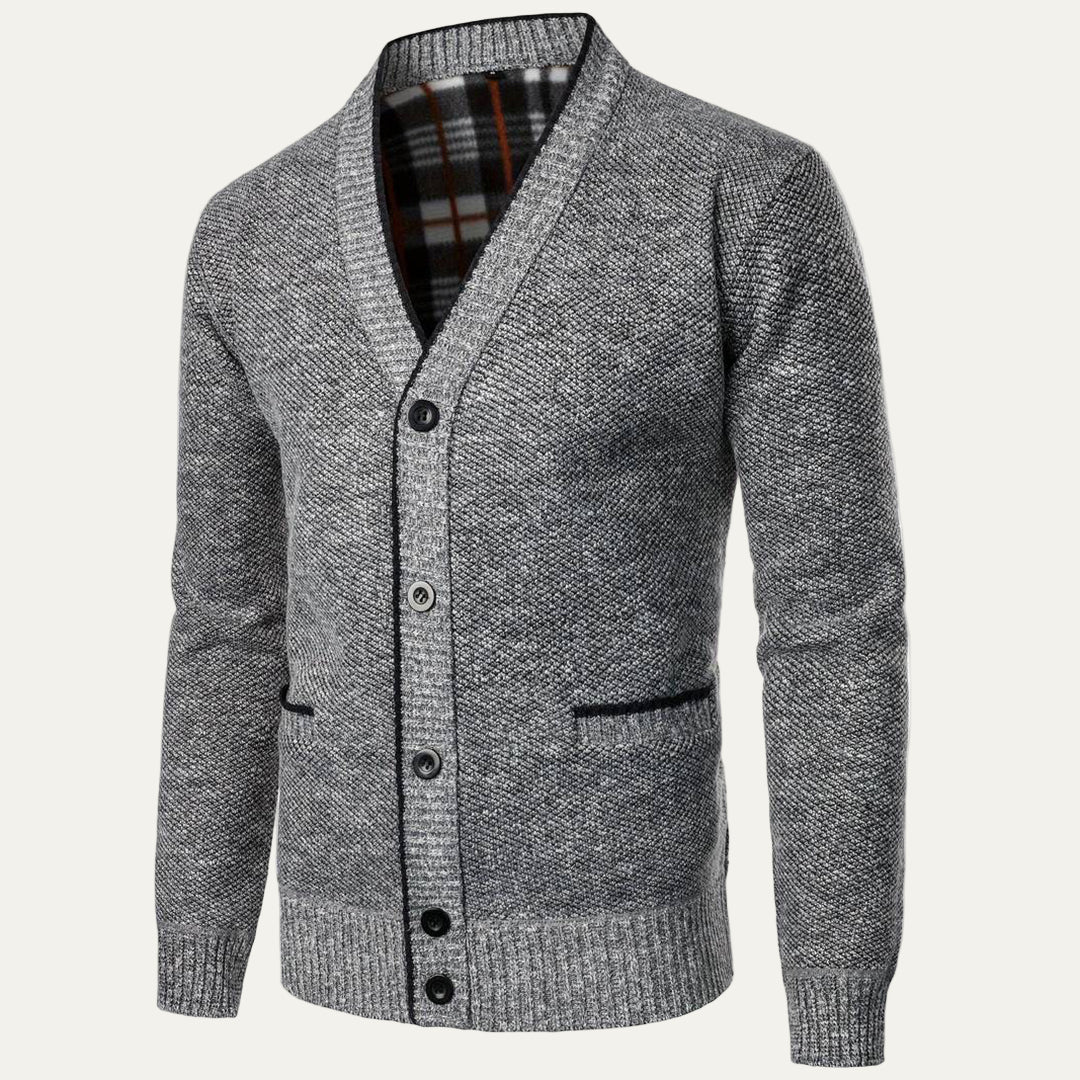 Men's Cozy Textured Button Cardigan Sweater