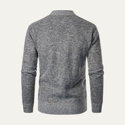 Men's Cozy Textured Button Cardigan Sweater